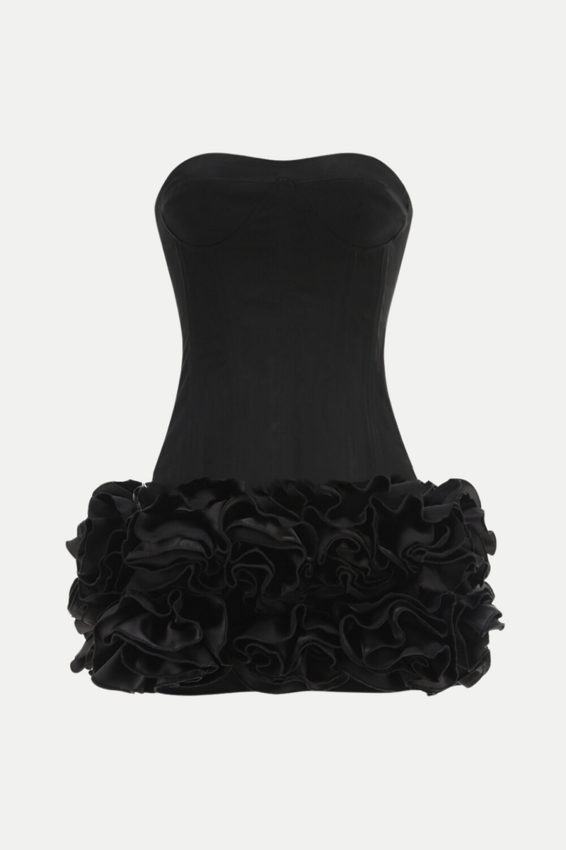 Nuala Strapless Mini Dress - Black