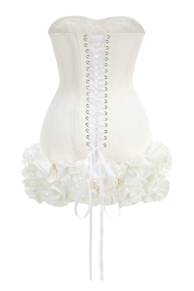 Nuala Strapless Mini Dress - White