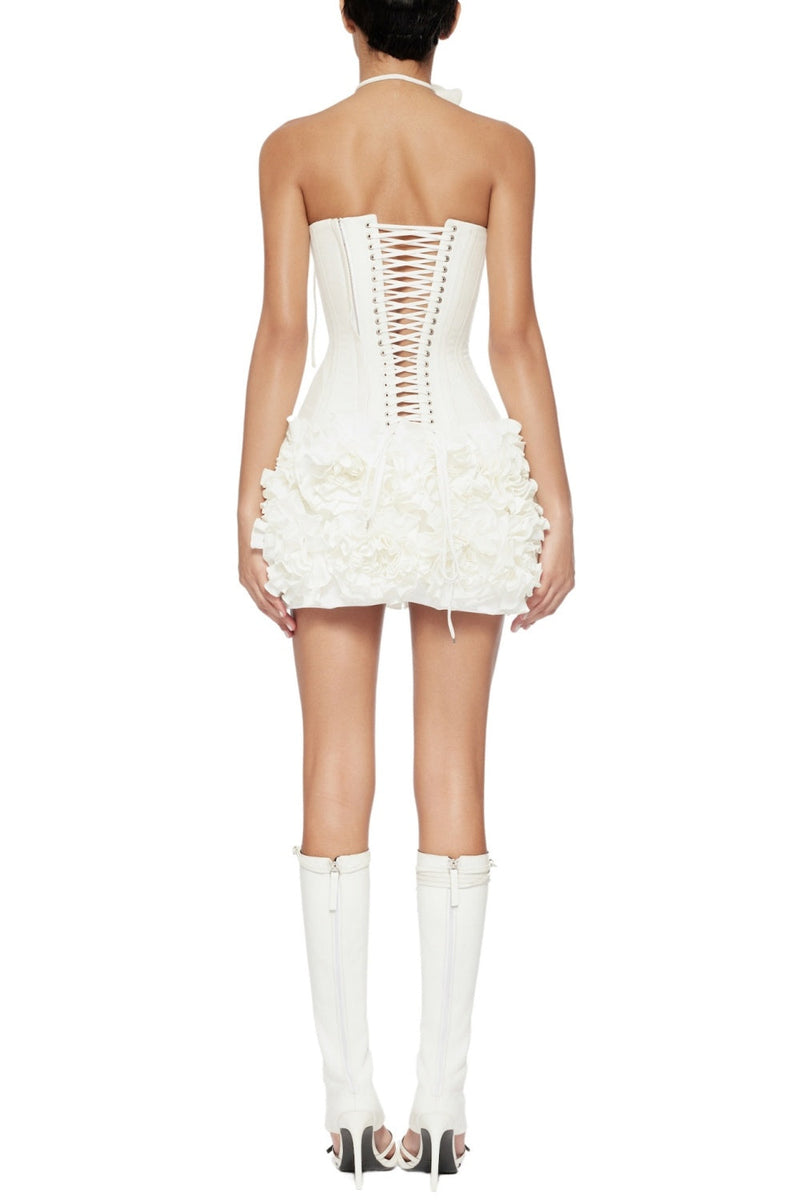 Nuala Strapless Mini Dress - White