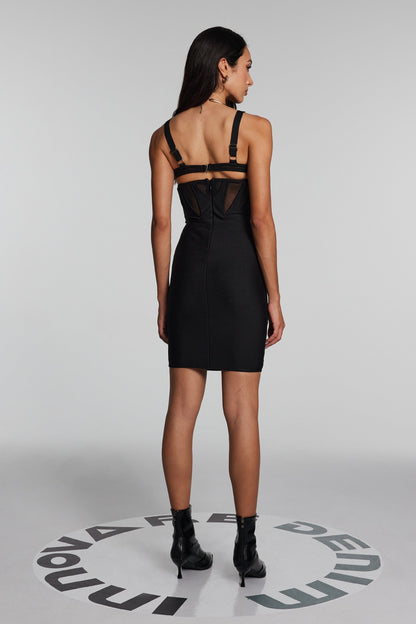 Nyomi Mesh See Through Sleeveless Mini Dress
