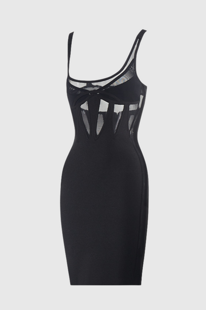 Nyomi Mesh See Through Sleeveless Mini Dress