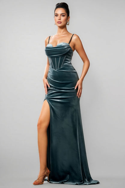 Selene Halter High Cut Maxi Dress