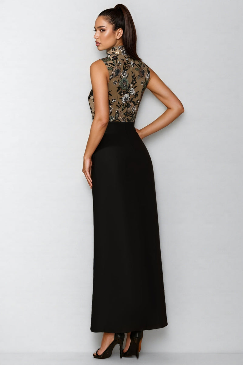 Calissa Embroidered Sequinned Maxi Dress