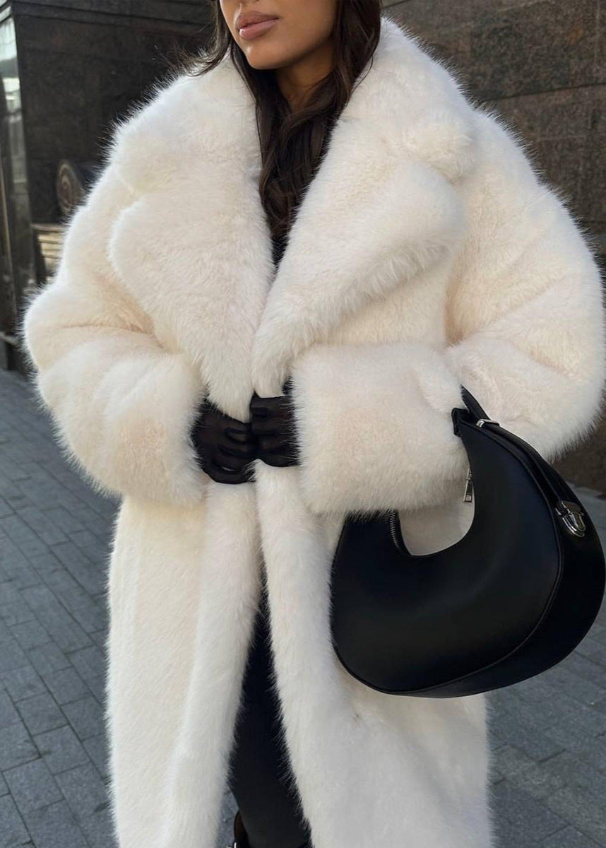 Aria Long Faux Fur Coat – Plush Winter Outerwear
