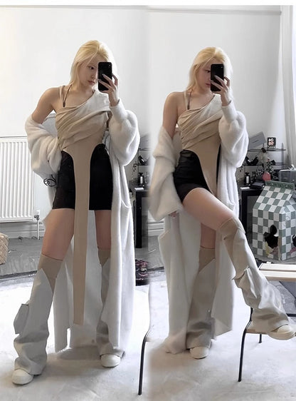 High-grade Sheepskin Pocket Pants Tall Knight Boots