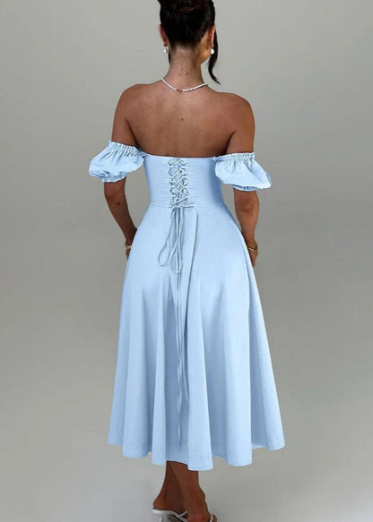 Celeste Lace-up Off-shoulder Dress