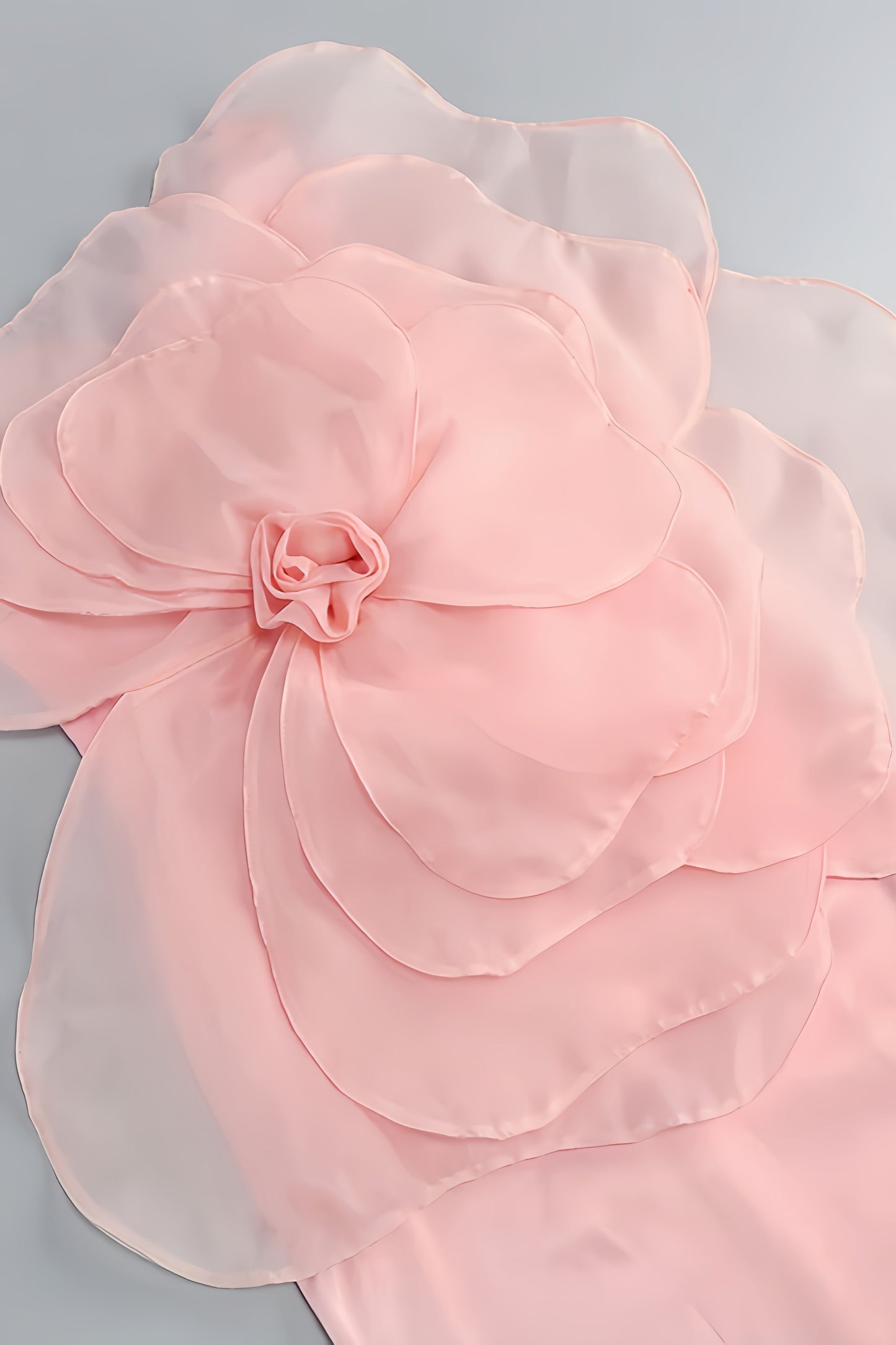 Alaya Slant Shoulder 3d Midi Dress-pink