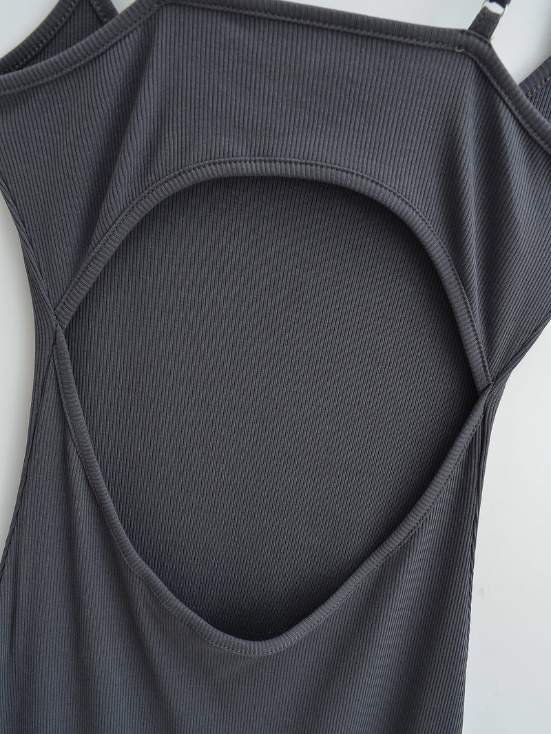 Dark Gray – Spaghetti Strap Hot Girl Maxi Dress