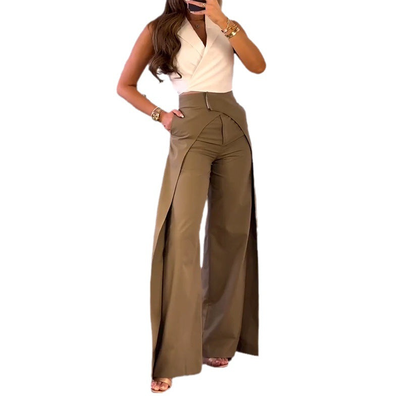 Green Slim Suit Pants