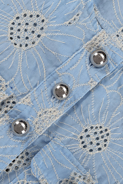 Joyce Embroidered Blouse & Shorts Set