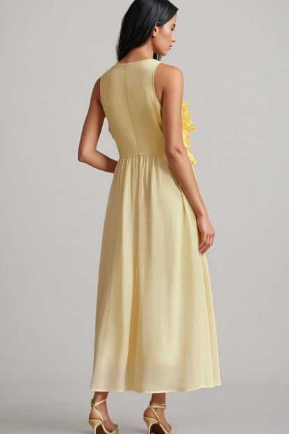 Xaelyth Yellow 3d Maxi Dress