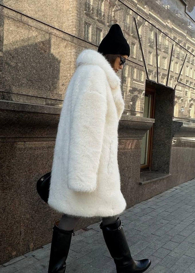 Aria Long Faux Fur Coat – Plush Winter Outerwear