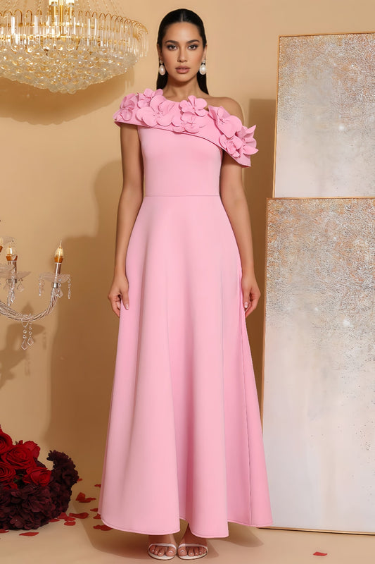 Yvonne Pink 3d Maxi Dress