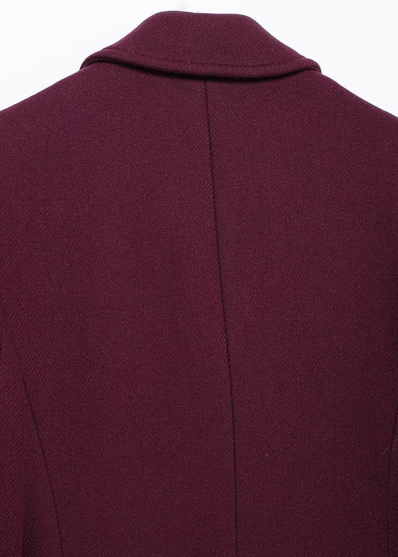 Bordeaux Charm - Double-breasted Wool Coat
