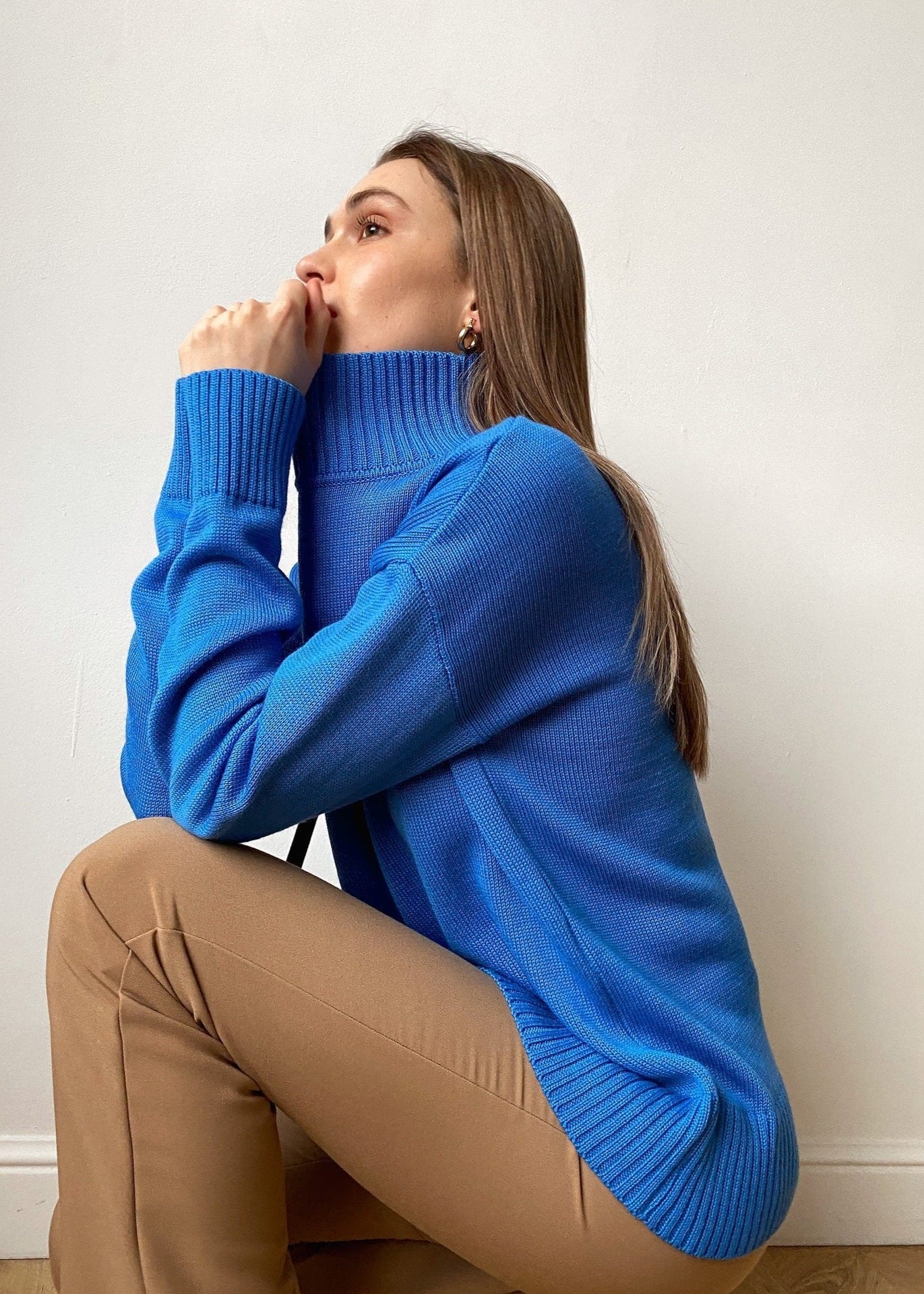 Classic High-neck Knit Sweater