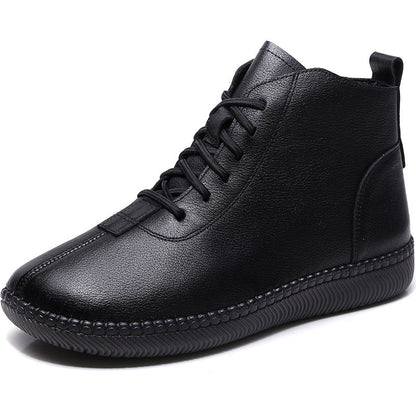 Lightweight Short Flat Chelsea Winter Fleece-lined Boots