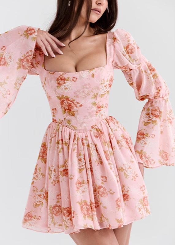 Rosalie Bell-sleeve Mini Dress