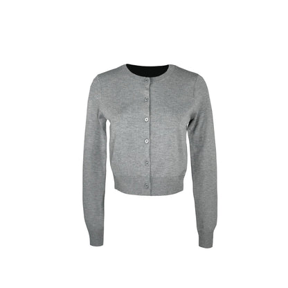 Slim-fit Cropped Knit Cardigan Sweater