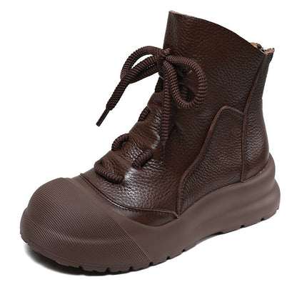 Flat Top Layer Cowhide Shell Boots