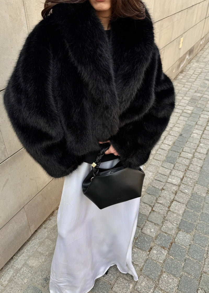 Celeste Faux Fur Plush Coat – Luxurious Short Winter Jacket