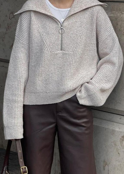 Cozy Ribbed Half-zip Sweater