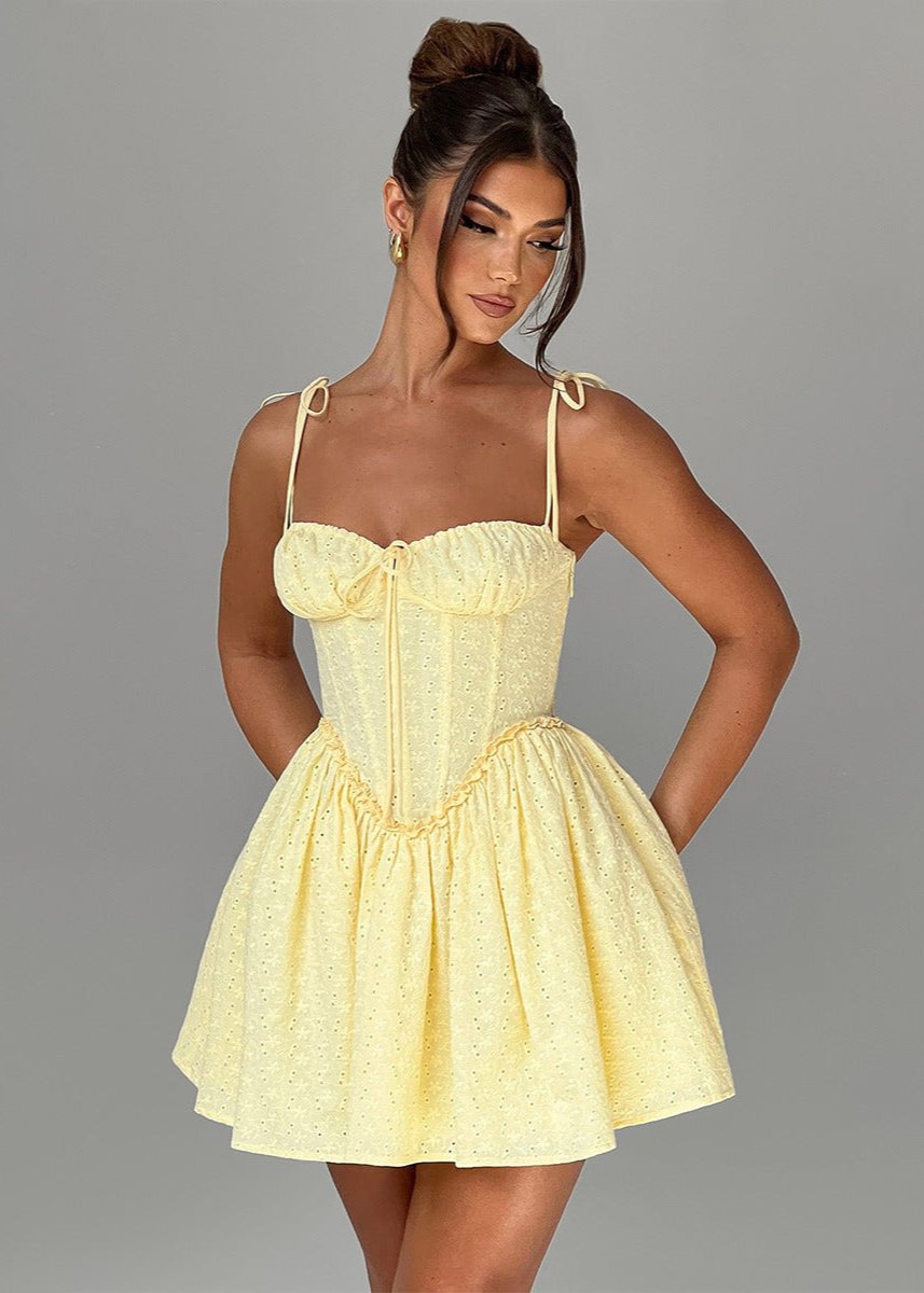 Soleil Lace-up Mini Dress