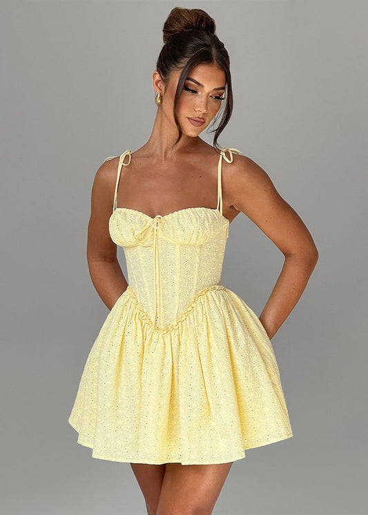 Soleil Lace-up Mini Dress