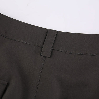 Color Y2k Cross Over Pleated Tailored Pants