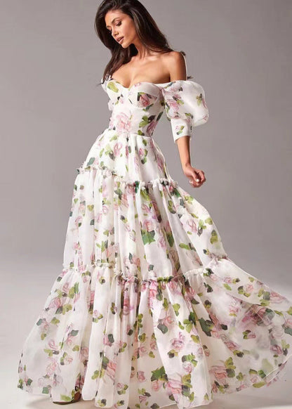 Rosalie Charm - Off-shoulder Maxi Dress