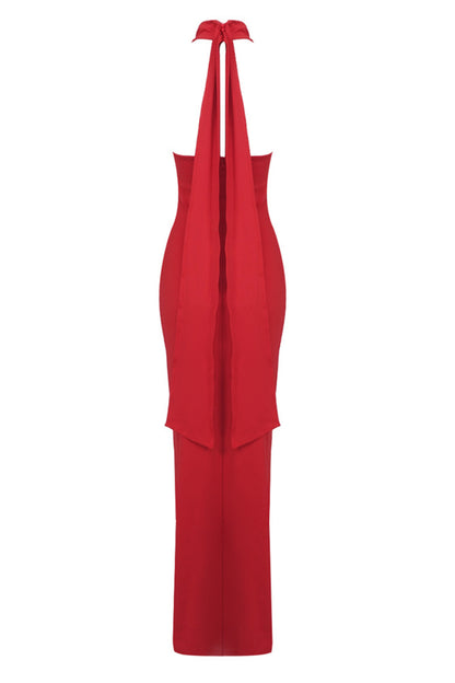 Moira Halter Applique Maxi Dress