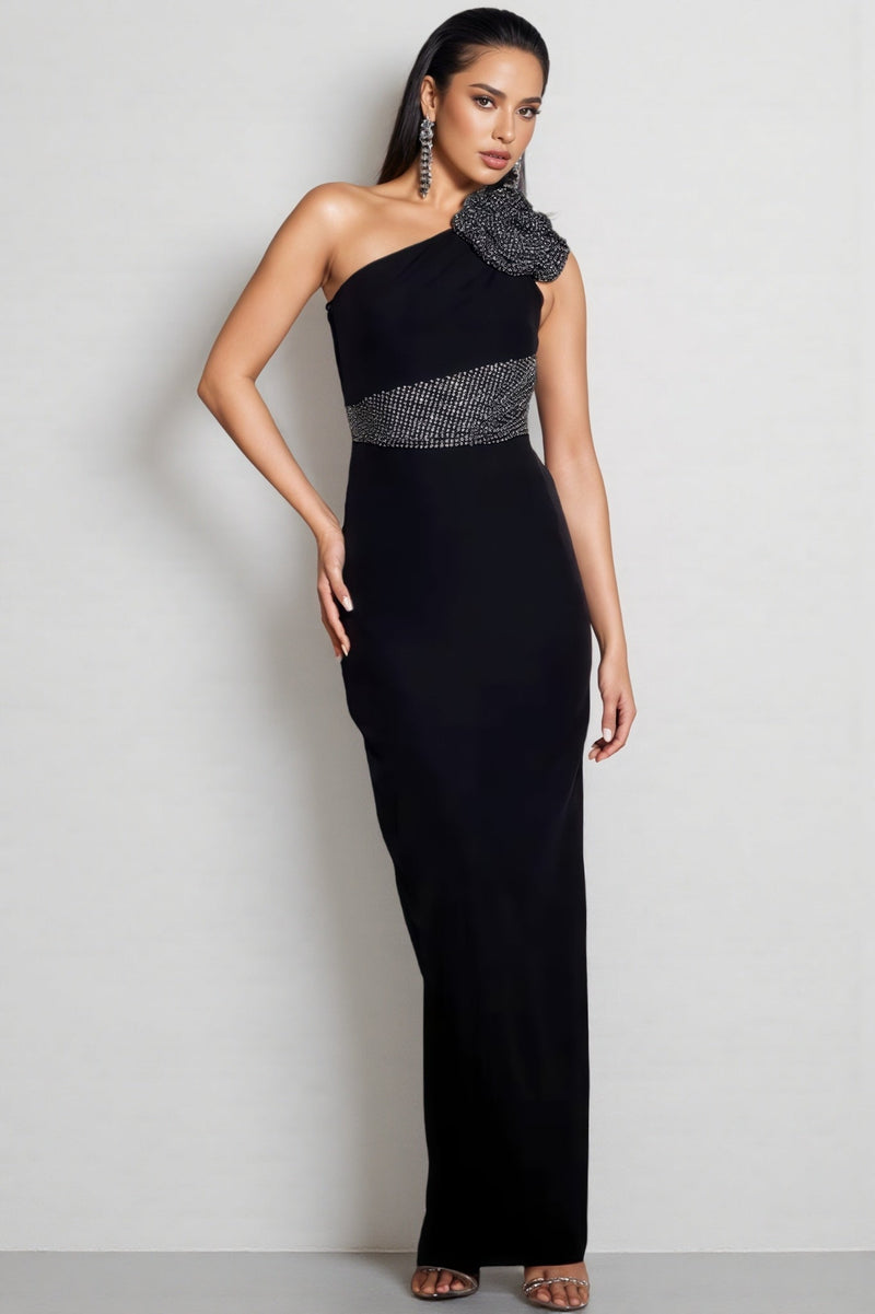 Evelda Sleeveless Rhinestone Maxi Dress