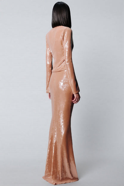 Jacksda Sequined Fishtail Maxi Dress Set