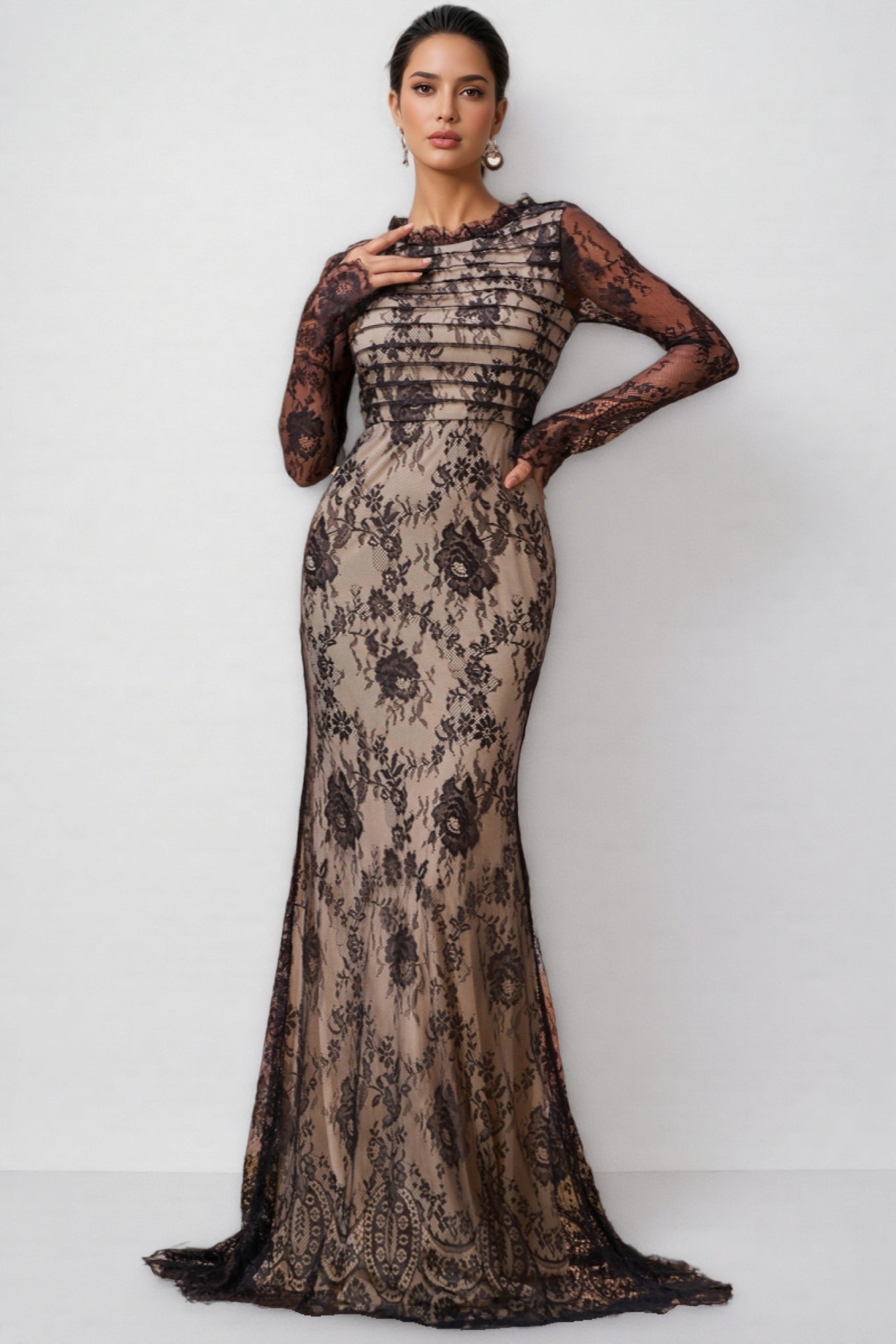 Remington Mesh Fishtail Maxi Dress
