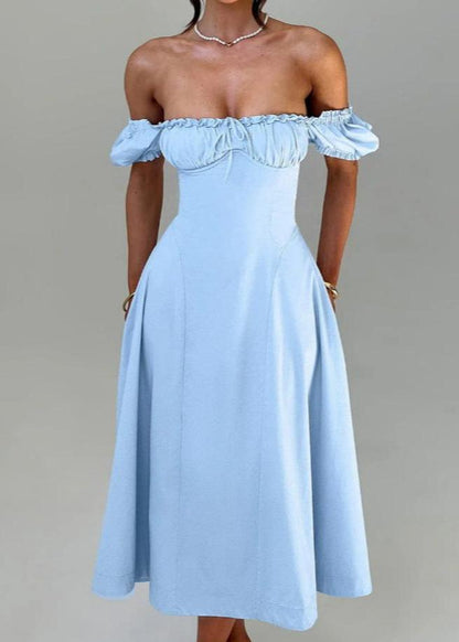 Celeste Lace-up Off-shoulder Dress