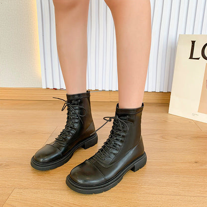 Back Zipper Martin British Style Flat Boots