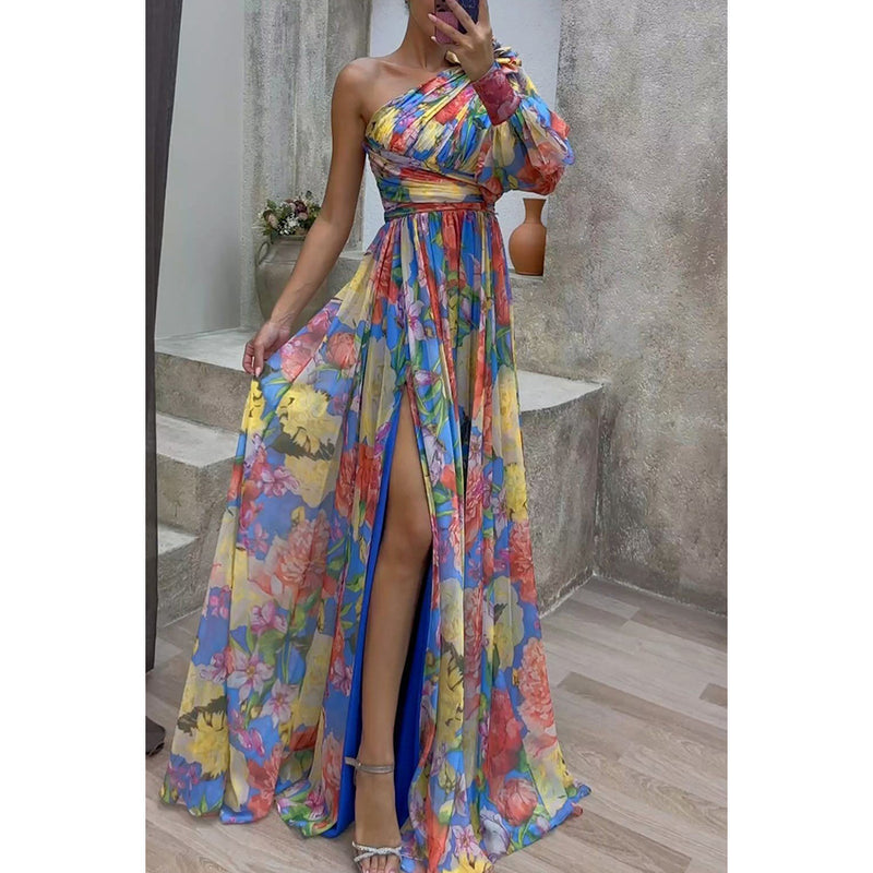 Party Mesh One Shoulder Dress Ins Mini Dress