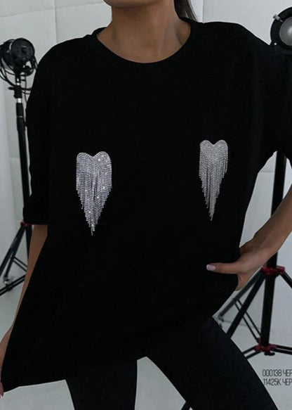 Angel Wings Embellished T-shirt