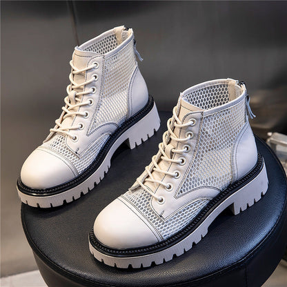 Martin Summer Breathable Mesh Flat Bottom Boots