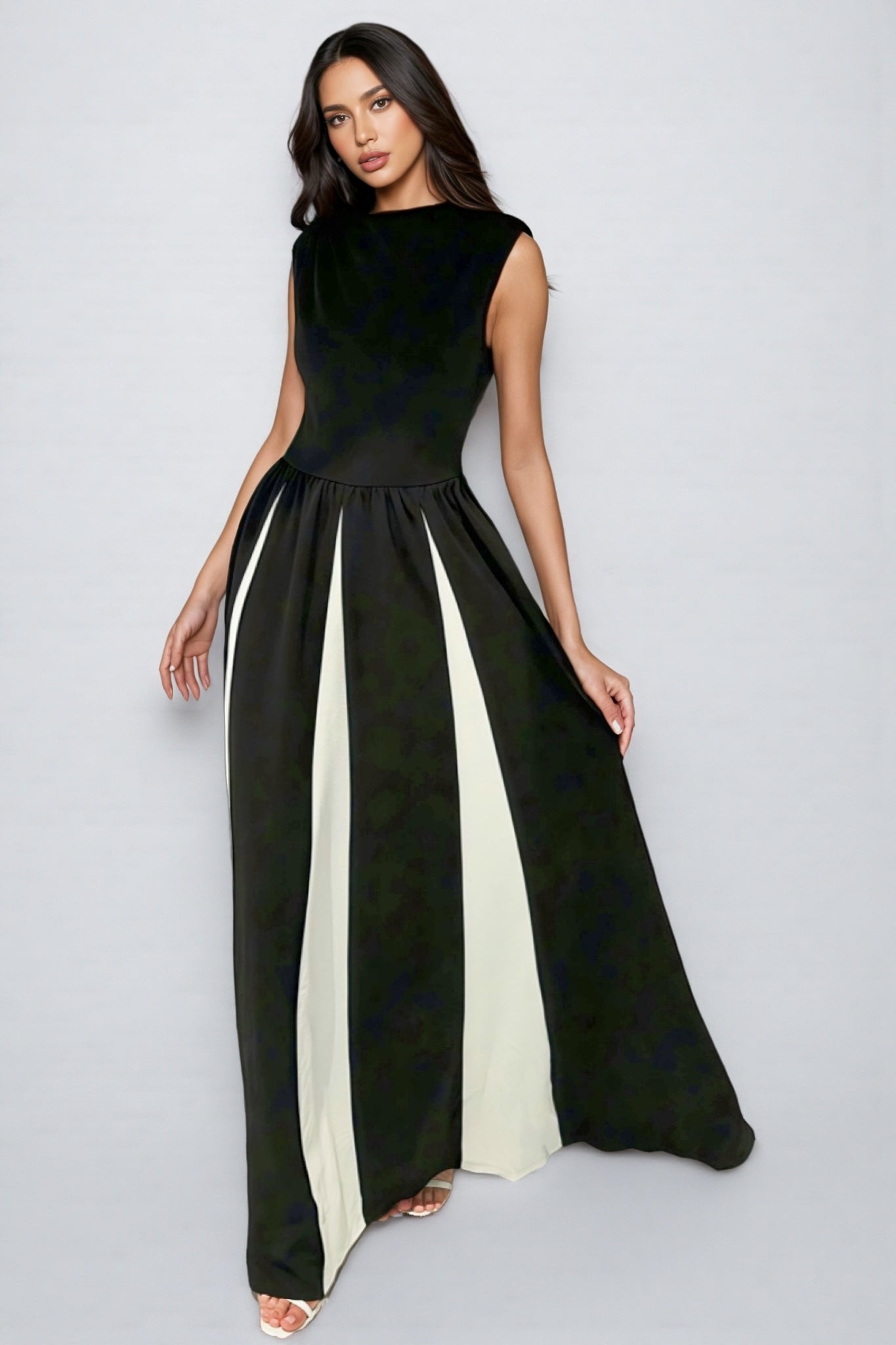 Susand Sleeveless Patchwork Maxi Dress