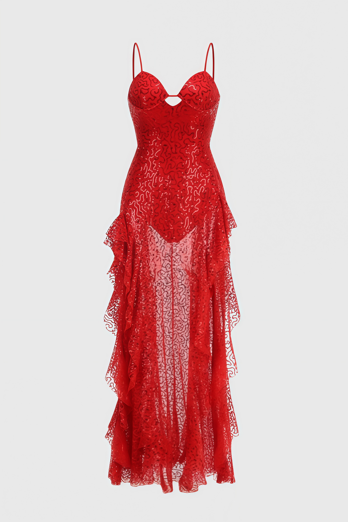 Riorda Halter Sequin High Split Maxi Dress