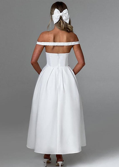 Off-shoulder A-line Gown
