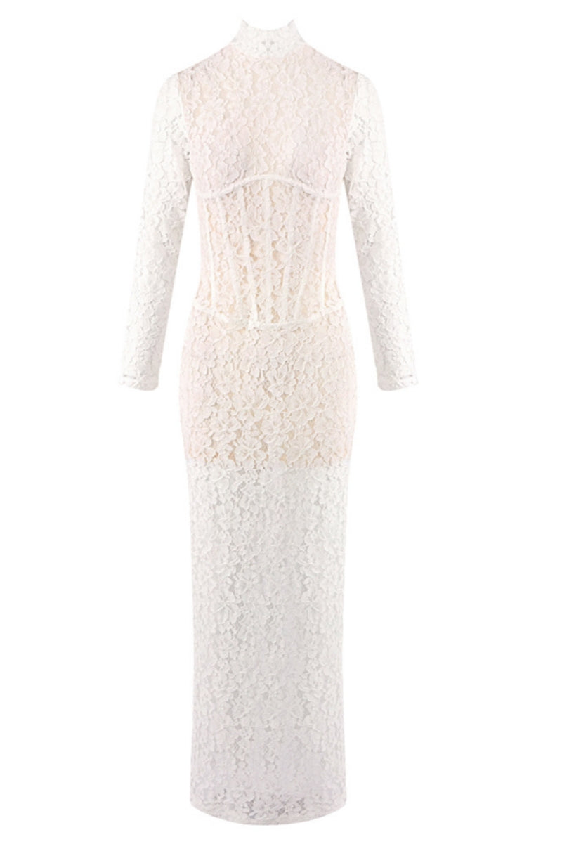 Davina White Lace Maxi Dress