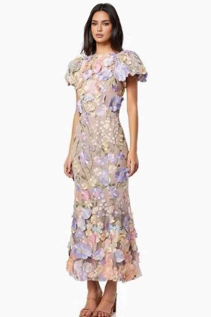 Verity 3d Lace Maxi Dress
