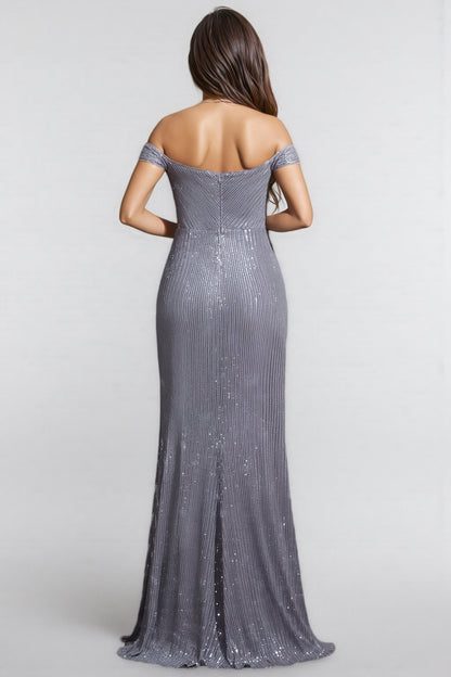 Rielld Sequined Split Fishtail Maxi Dress