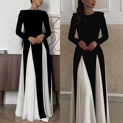 Getting Glam and Panelled Tulle Long Sleeve A-line Maxi Dress