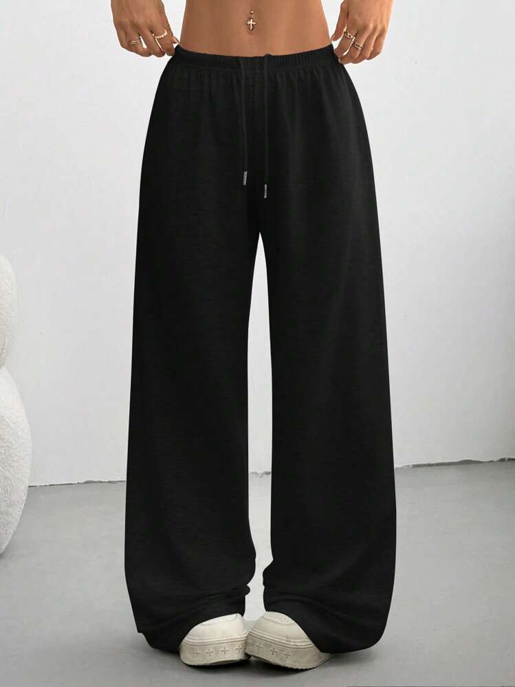 Drawstring Waist Knit Pants