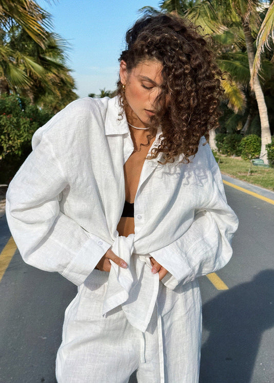 Luna – Breezy Lounge Shirt & Wide-leg Pants Set