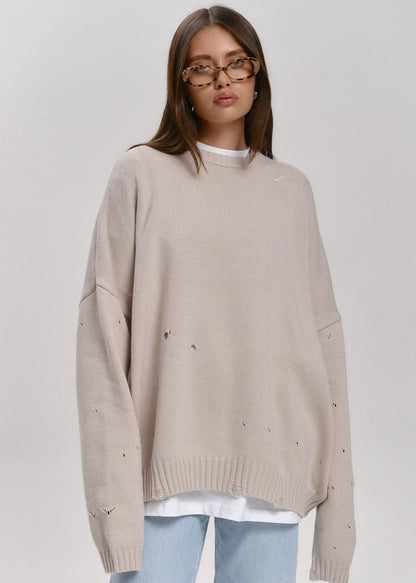 Forest Green Oversized Sweater - Elegance