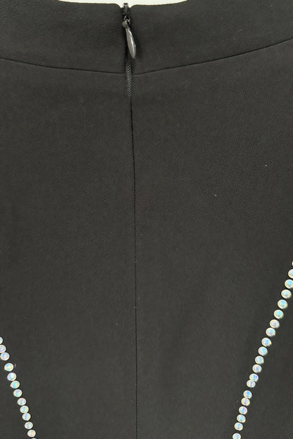 Luxrtp Black Rhinestone Maxi Dress