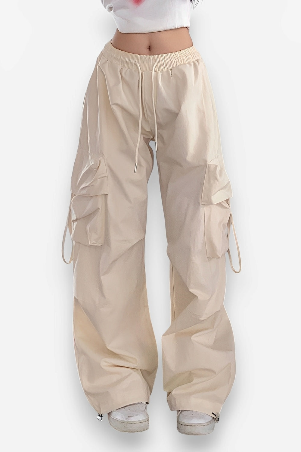 Hip-hop Pockets Wide-leg Pants